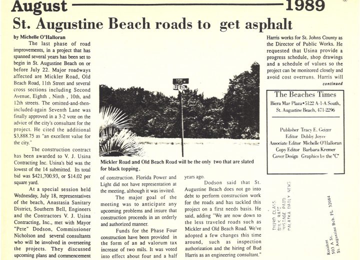 Aug 1989- St Aug Beach Article
